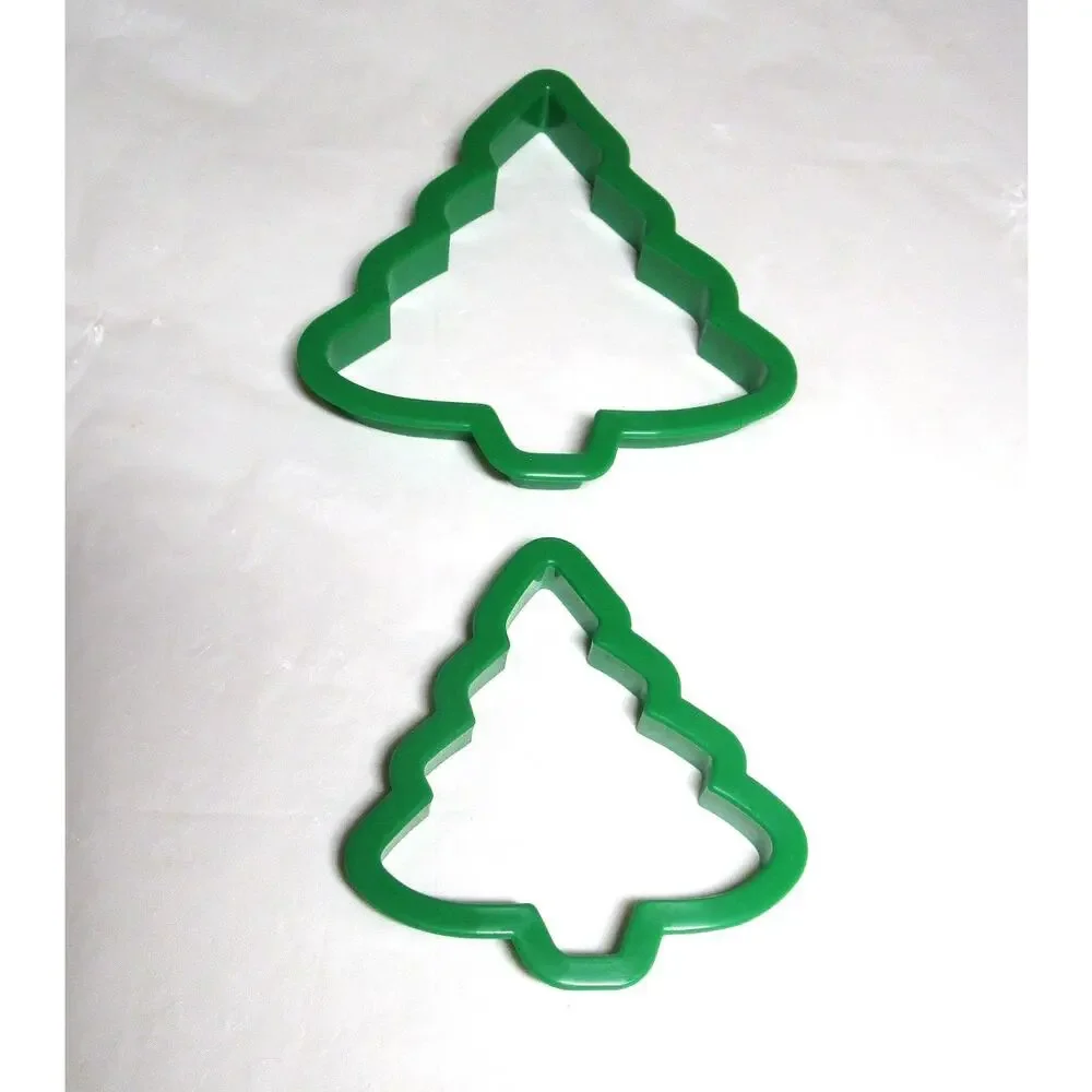 Wilton Cookie Cutters Christmas Trees Green Plastic Set of Two Baking Crafts